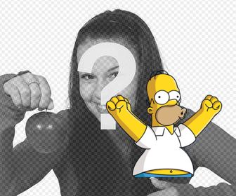 incolla homer simpson celebrare in qualsiasi punto della foto