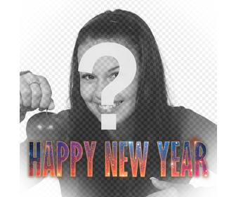 effetto di mettere felice anno nuovo testo nella foto design vita bassa