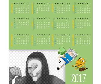 calendario 2017 in inglese un disegno di adventure time per aggiungere il