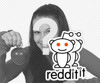 adesivo della reddit logo forum internet famosa per mettere nella foto