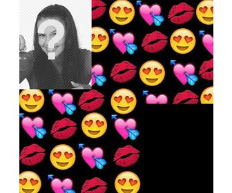 cornice il collage di amore emojis per due foto