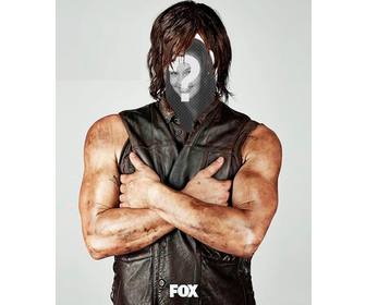 Fotomontaggio per mettere il tuo volto in Daryl Dixon di Thewalking Dead