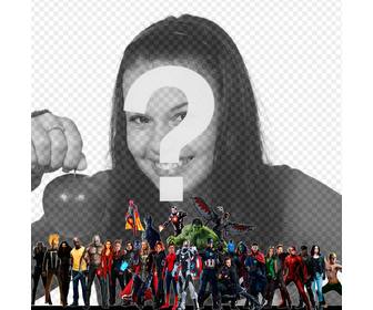 Fotomontaggio con i personaggi di Avengers Infinity War