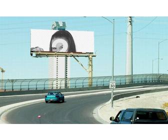 banner pubblicitario sulla strada per fare un collage le vostre foto