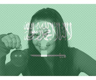 montare mettere bandiera dellquotarabia saudita insieme ad foto caricata