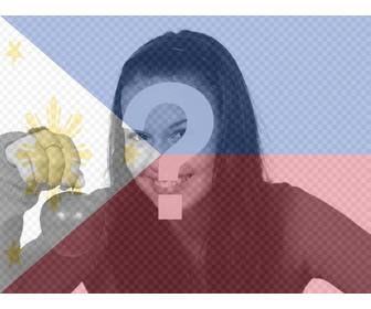 assemblaggio foto di bandiera filippina insieme foto caricata