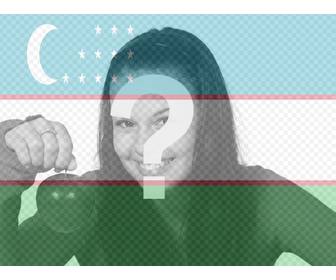 collage on line bandiera dellquotuzbekistan vostra foto