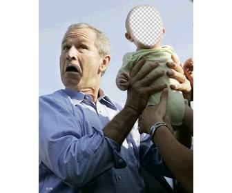 modifica questo montaggio foto divertente george bush e un bambino