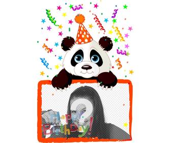 auguri di compleanno cartolina un panda