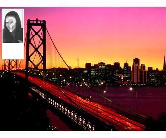 personalizzato sfondo twitter di un ponte illuminato un tramonto e possibile personalizzarla propria immagine