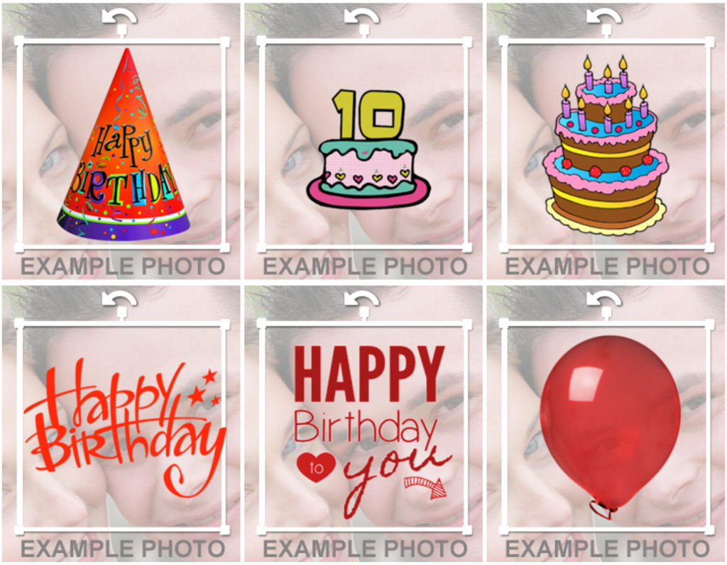 Adesivi di buon compleanno, palloncini torte per decorare le vostre foto