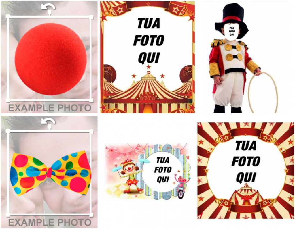 Diversi effetti per le tue foto con immagini del circo.