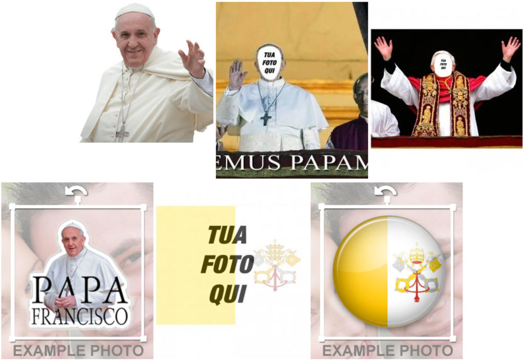 Effetti fotografici di Papa Francisco e Città del Vaticano