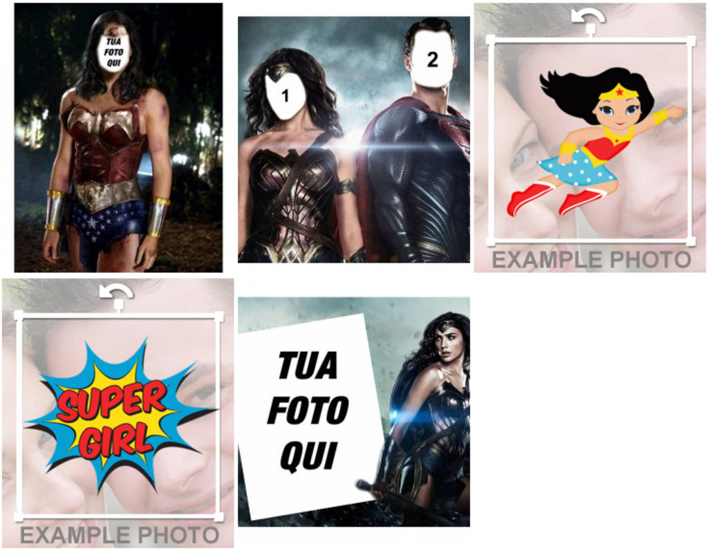 effetti gratuiti e modificabili con Wonder Woman per le tue foto