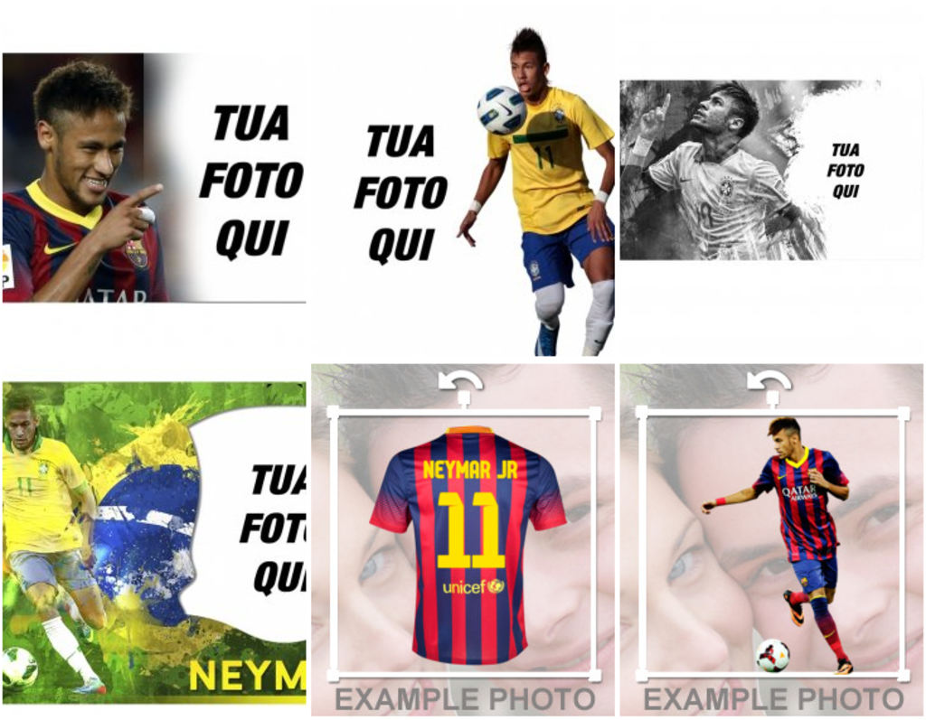 Fotomontaggi con calciatore Neymar