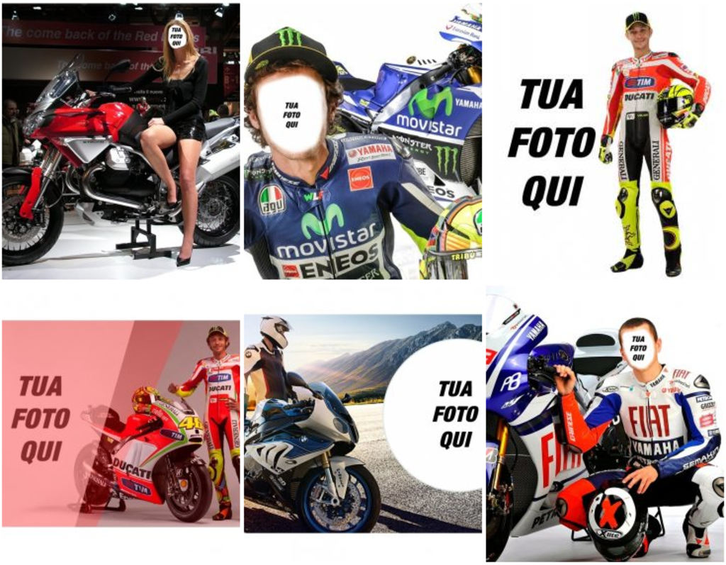 Fotomontaggi di mettere la tua foto con moto da competizione