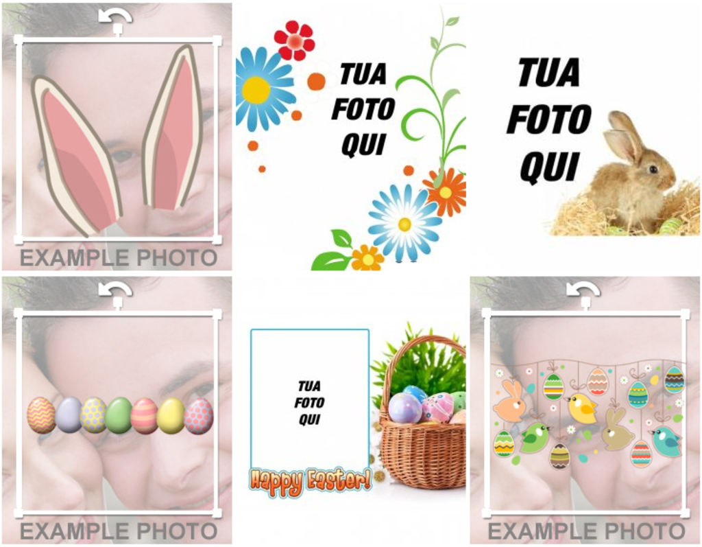 Fotomontaggi per congratularsi con la Pasqua