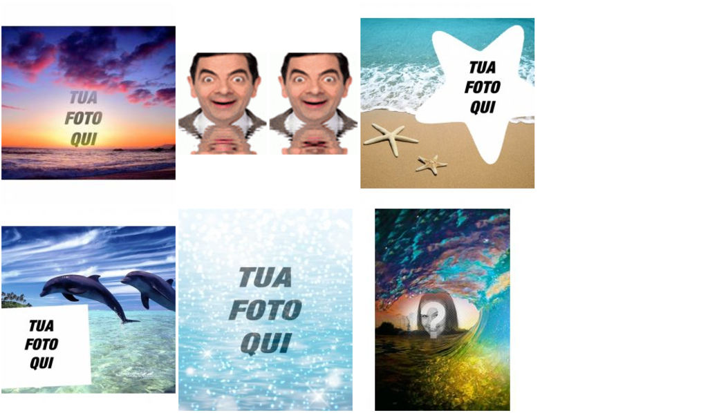 Fotomontaggi con sfondo mare