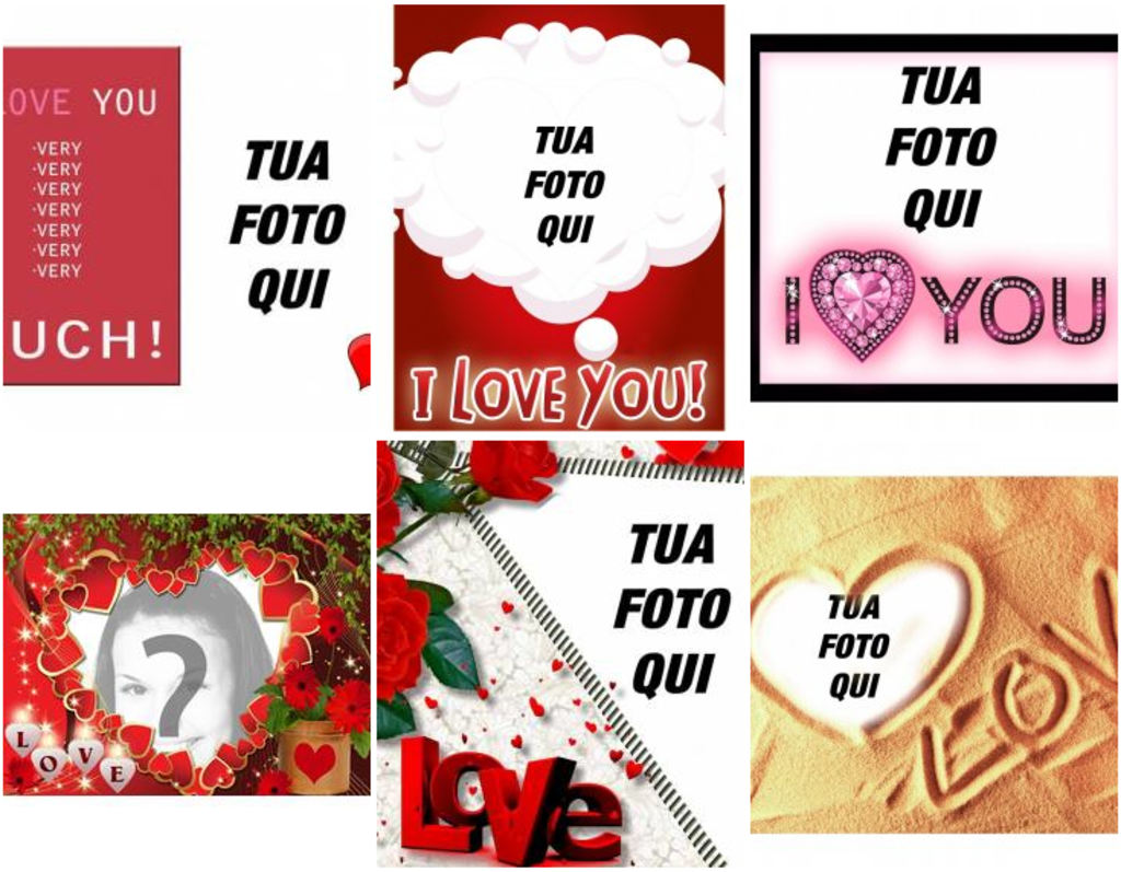 Montage Foto Amore con la frase I LOVE YOU