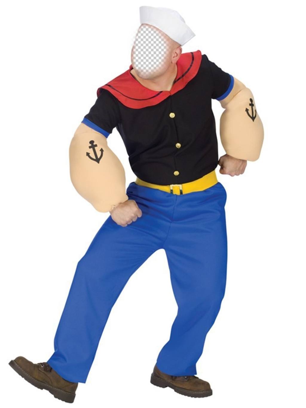 Fotomontaggio di costume Popeye per aggiungere il tuo volto in linea ..