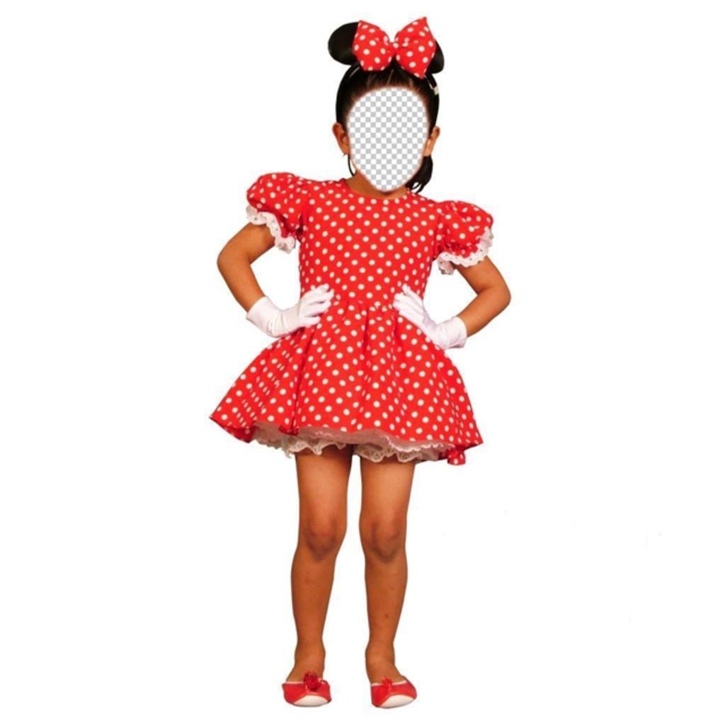 Fotomontaggio di costume Minnie Mouse per aggiungere un volto ..