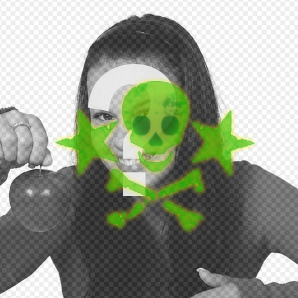 Personalizza il tuo avatar su facebook aggiungendo filtro in linea un teschio verde ..
