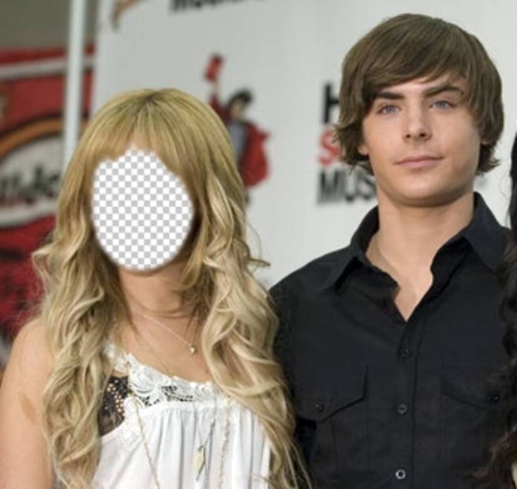 Fotomontaggio di mettere la tua faccia su Ashley Tisdale con Zac Efron ..
