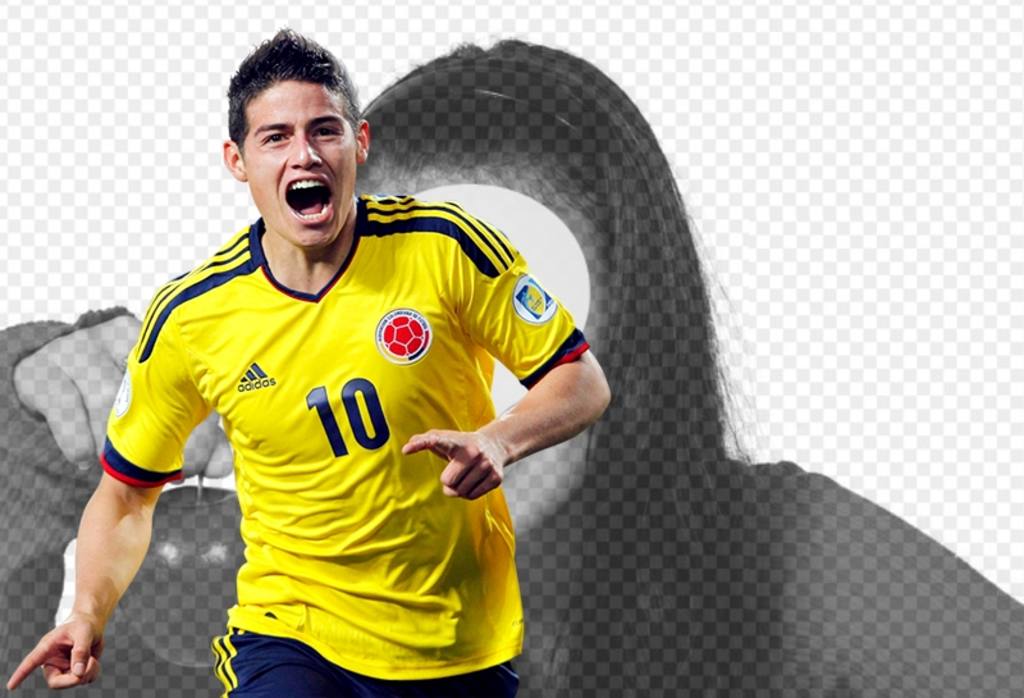 Fotomontaggio con James Rodriguez della Colombia. ..