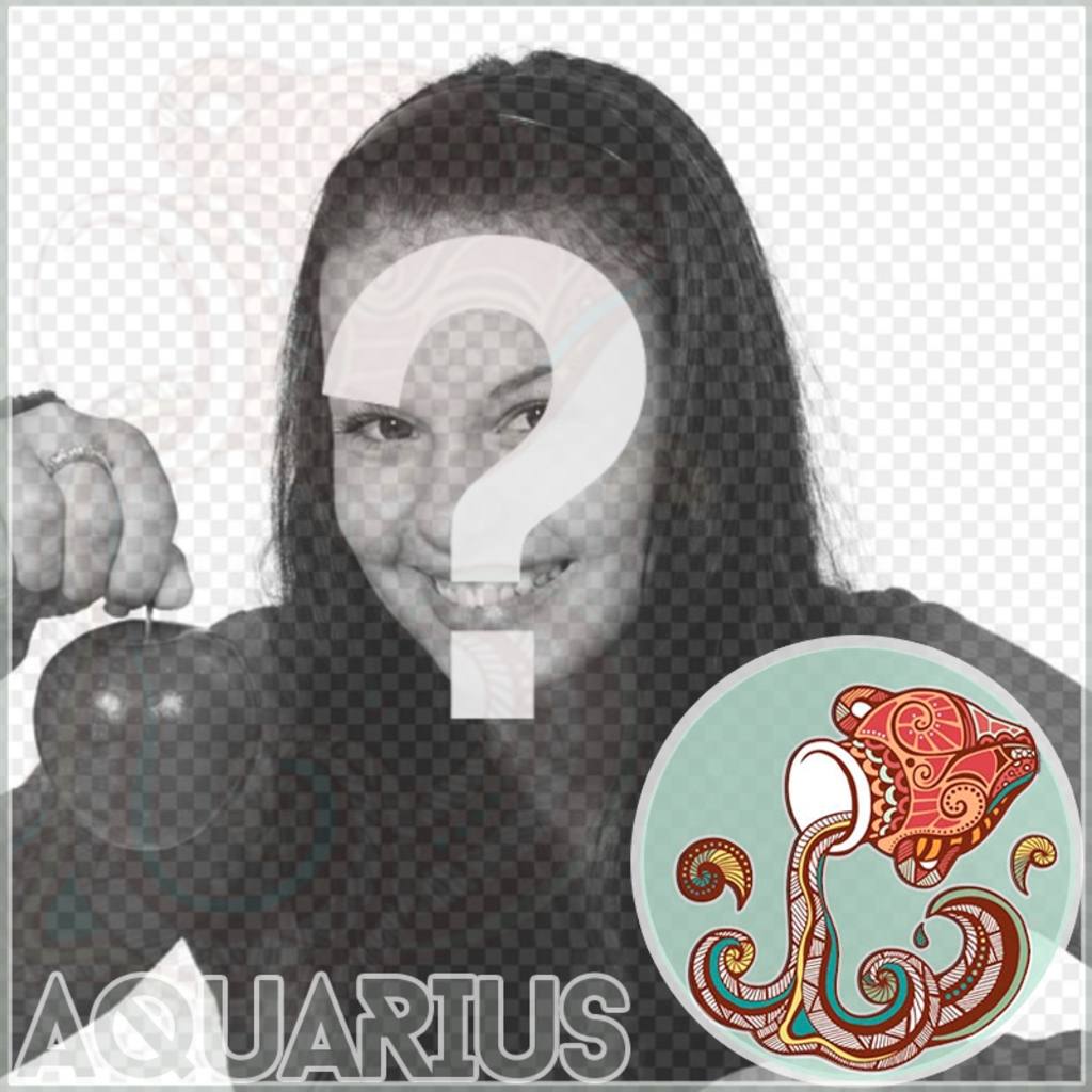 Template Aquarius segno zodiacale per mettere le vostre fotografie. Utilizzare questa foto template ..