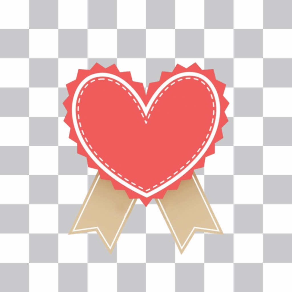 Sticker di un cuore semplice con finiture e il bordo punteggiato. ..