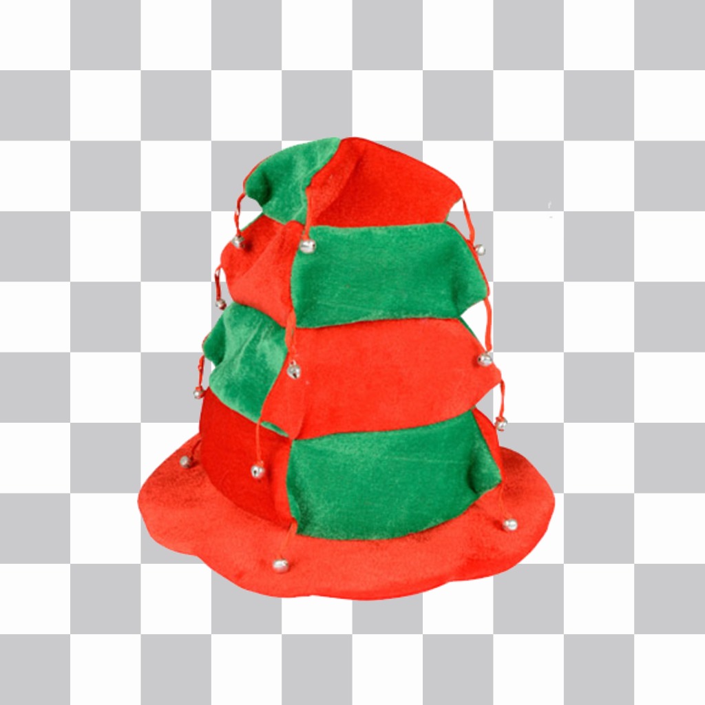Sticker cappello di festa con campane e scatole rosse e verdi. ..