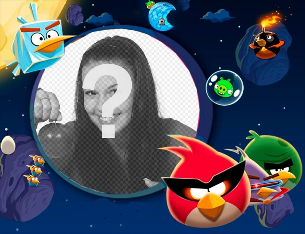 I bambini sotto Angry Birds nello spazio impostate nel gioco. ..