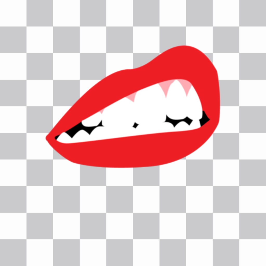 Sticker di bocca di una donna sexy con rossetto ..