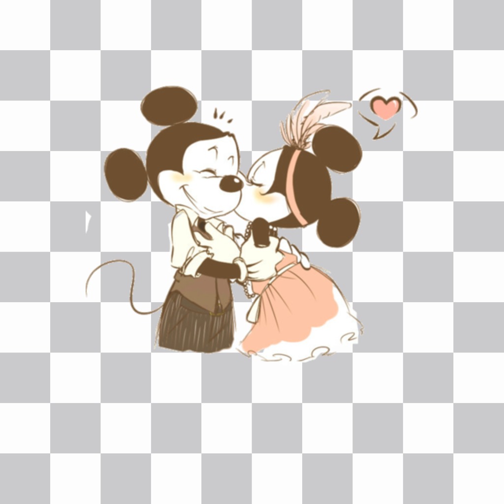 Sticker con una foto di Mikey e Minnie Mouse ..