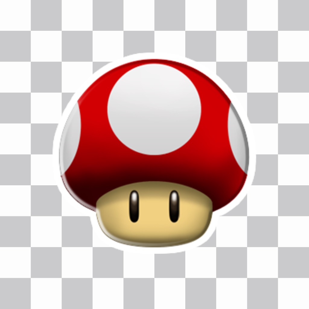 Adesivo con fungo rosso Mario Bros ..