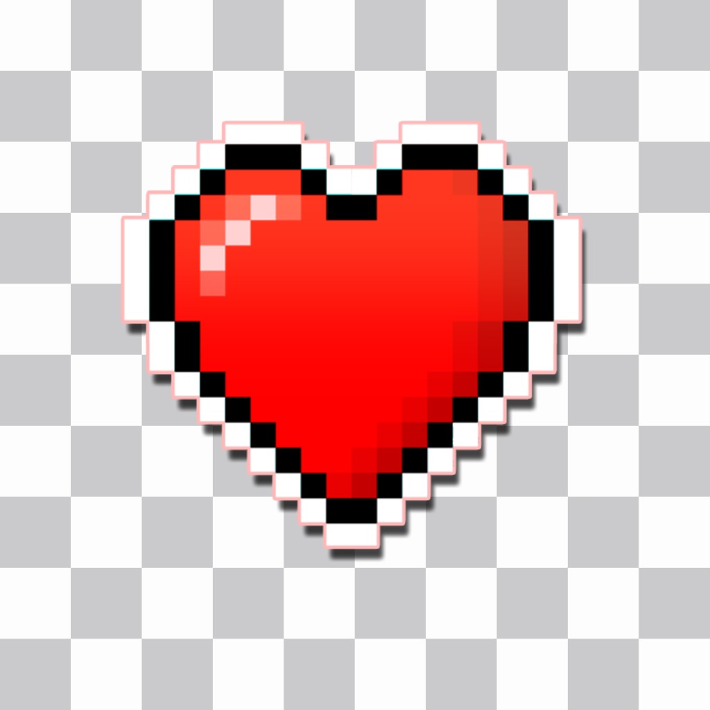 Un adesivo cuore pixelated ..