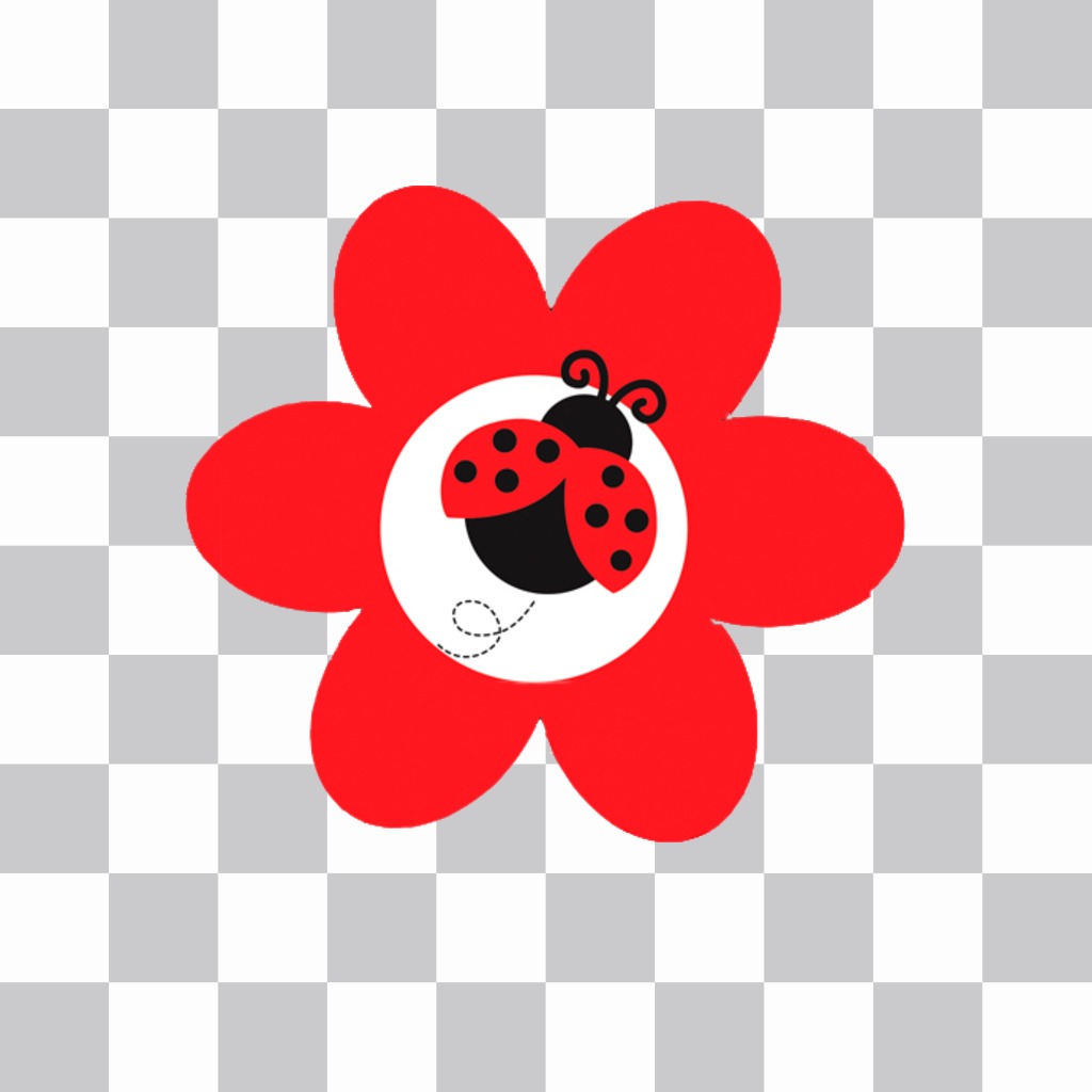 Sticker di una coccinella rossa. ..