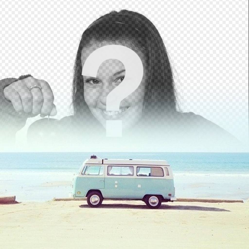Fotomontaggio Hipster con un furgone ..