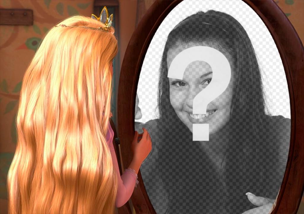 Fotomontaggio di mettere la tua foto nella riflessione di Rapunzel ..