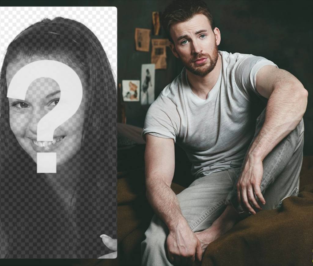 Metti la tua foto accanto a Chris Evans seduta. ..