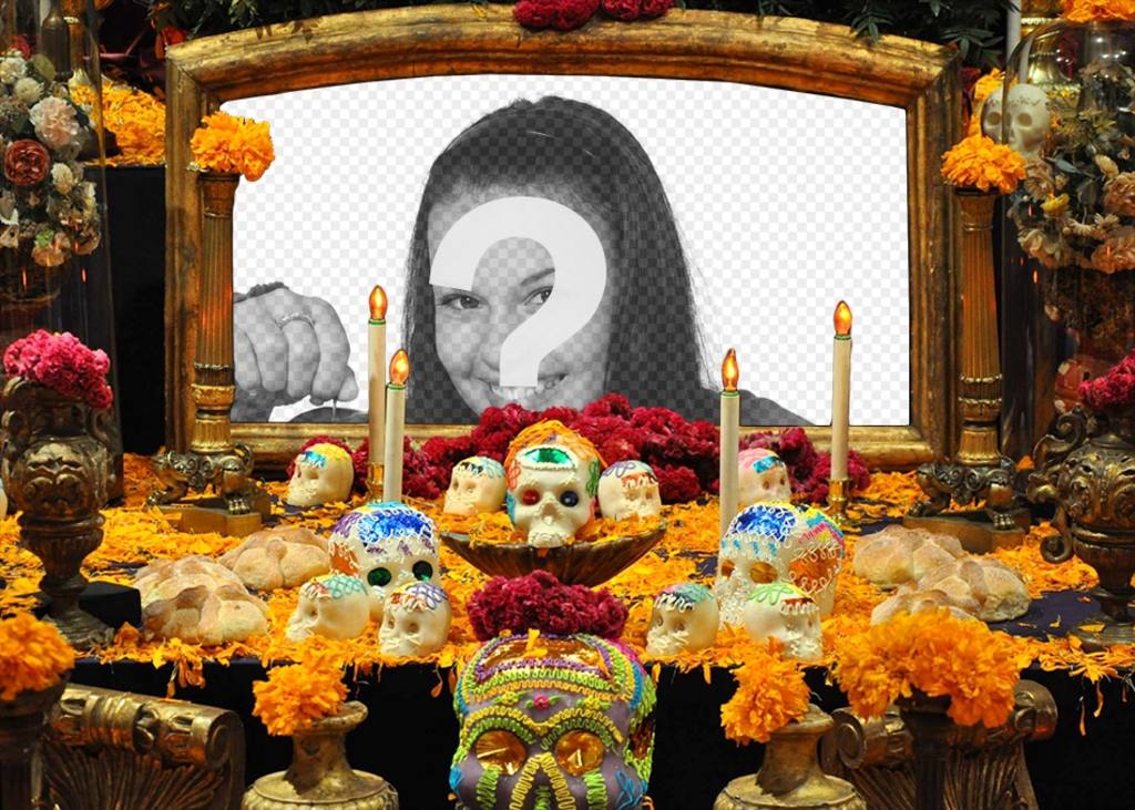 Collage con un altare dei morti ..