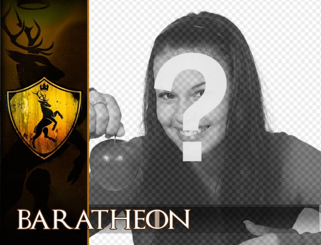 Fotomontaggio con lo scudo della casa Baratheon ..