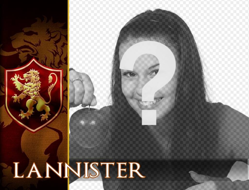 Fotomontaggio con lo scudo della casa Lannister ..