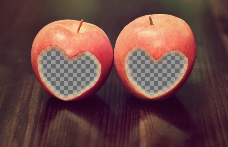 Lamore fotomontaggio per due foto con le mele ..