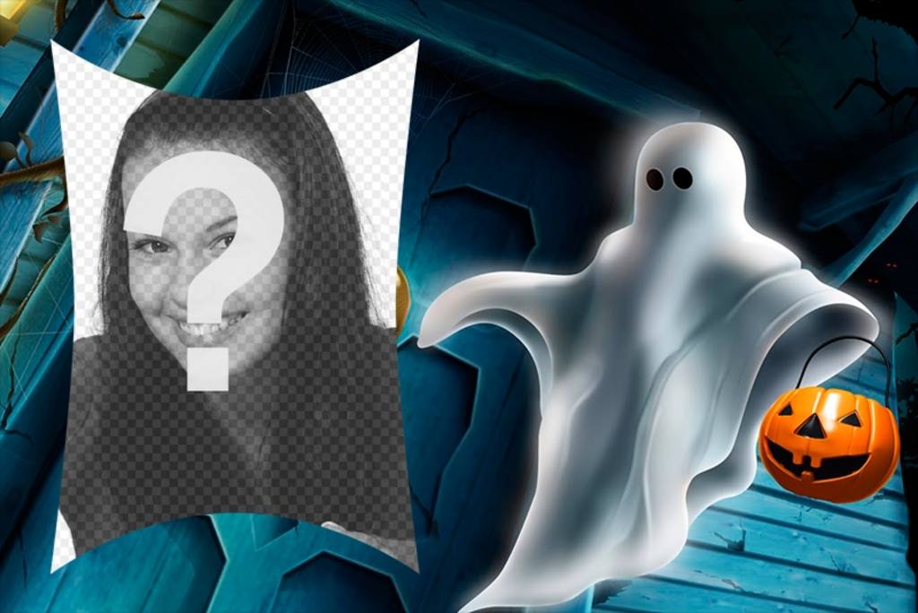 Cornice di Halloween con un fantasma ..