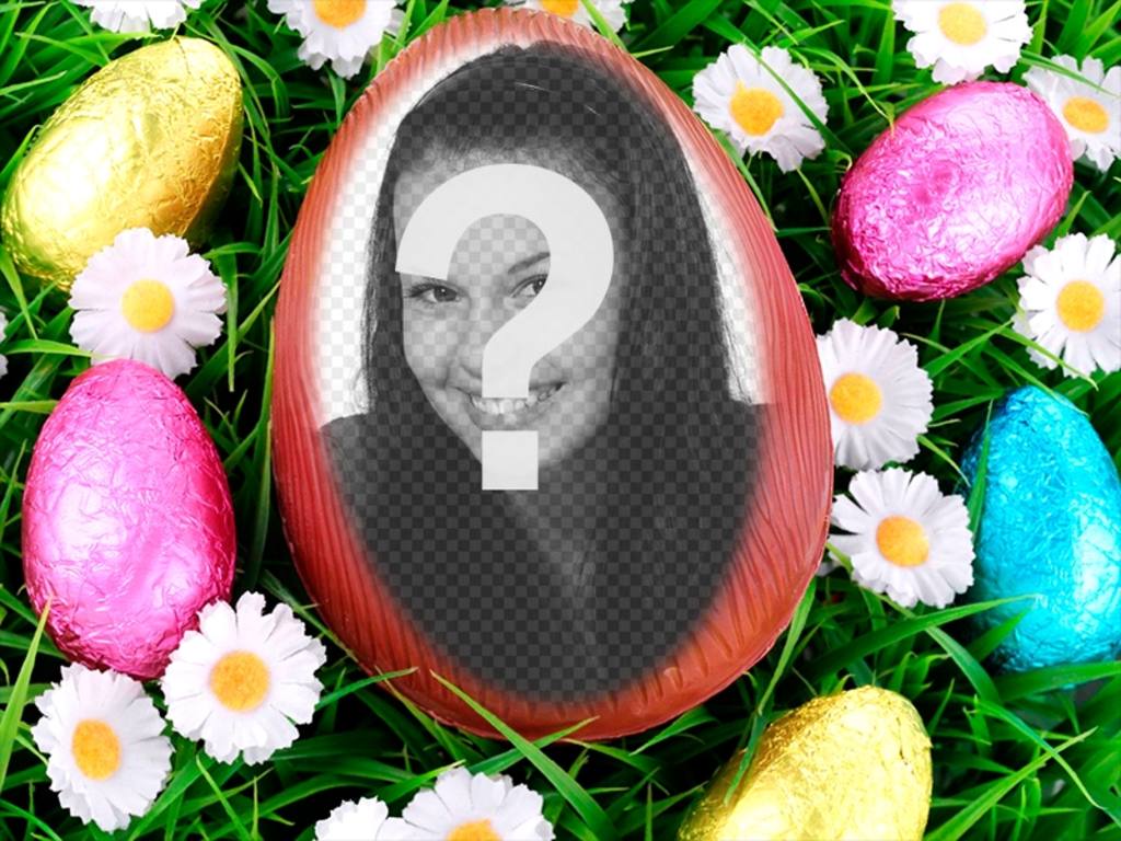 Fotomontaggio di mettere la vostra immagine allinterno di un uovo di Pasqua ..