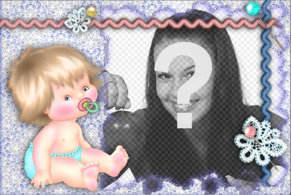 Photo frame con un bambino per personalizzare con la tua foto. ..