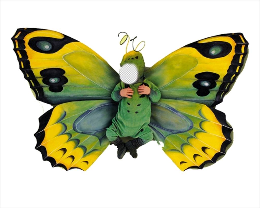 Fotomontaggio di un costume farfalla per i più piccoli ..