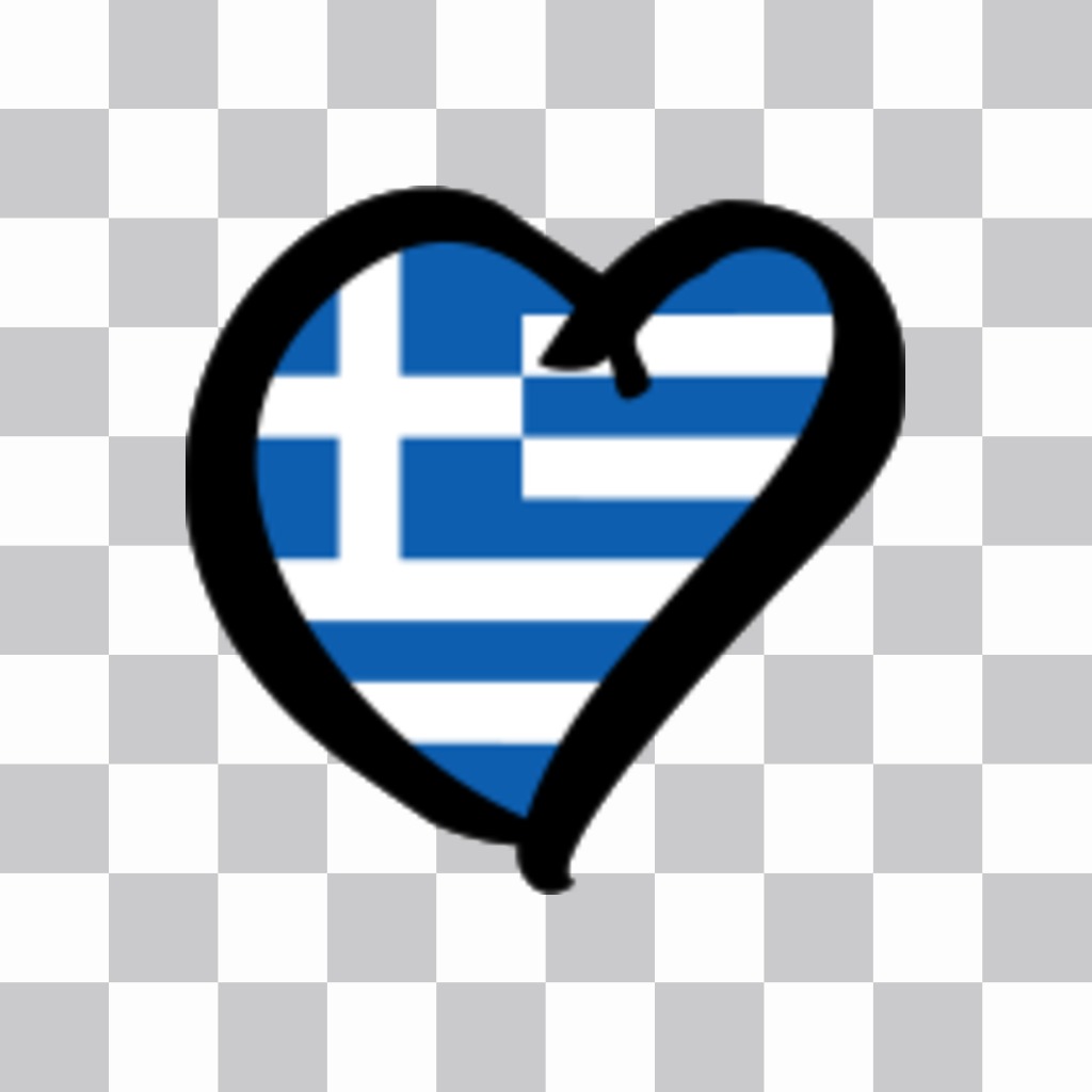 Grecia bandiera cuore forma per mettere sul proprio profilo foto come un..