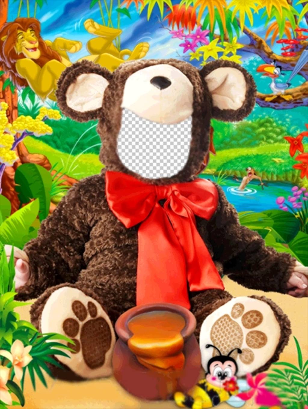 costume virtuale di un orso bambino a fare con una foto gratis ..